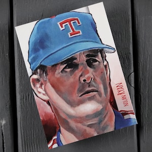 Nolan Ray ACEO Limited Edition Baseball Kunst Karte Texas Rangers