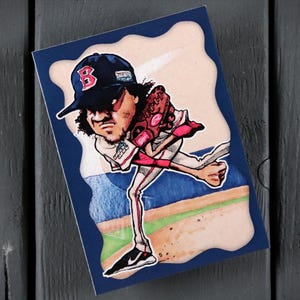 Pedro Martinez ACEO Edizione Limitata Baseball Art Card Boston Red Sox