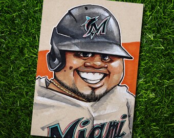 Luis Arraez Miami Marlins • Baseball Original Marker Drawing 5x7