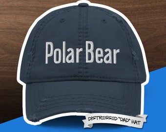 Polar Bear Distressed Dad Hat