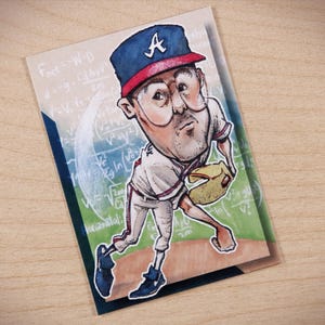 Greg Maddux Der Professor ACEO Limited Edition Baseball Kunst Karte Atlanta Braves