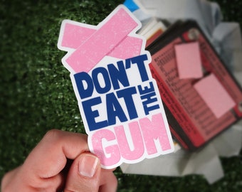 Don't Eat the Gum Vinyl Sticker, Funny Retro Junk Wax Pack Baseball Sticker for Water Bottles, Binders, Laptops