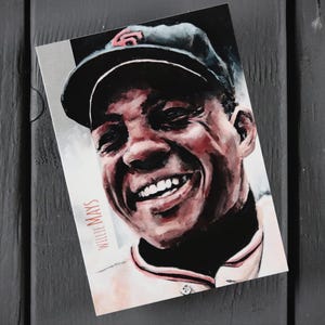 Carte artistique de baseball Willie Mays ACEO en édition limitée Giants de New York de San Francisco