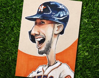 Kyle Tucker Houston Astros • Baseball Original Marker Drawing 5x7