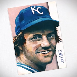 Carte artistique de baseball George Brett ACEO en édition limitée Royals de Kansas City
