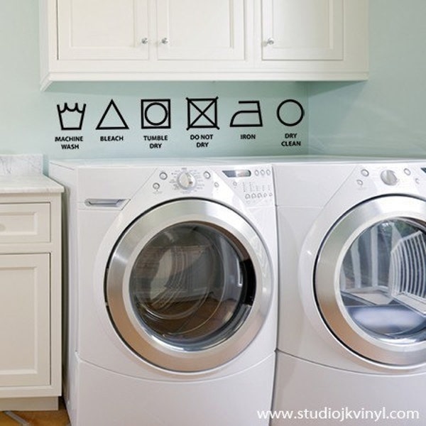 Vinyl Wall Decal - Laundry symbols
