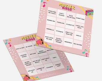 Music Bingo, Music Bingo Package, Download Music Bingo, Music Bingo Cards, Bingo, Friends Activity, Activities, Bingo