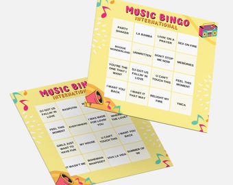 Music Bingo International, Descarga de Music Bingo, Cartones de Music Bingo internacionales, Cartones de Music Bingo, Actividad grupal, Bingo