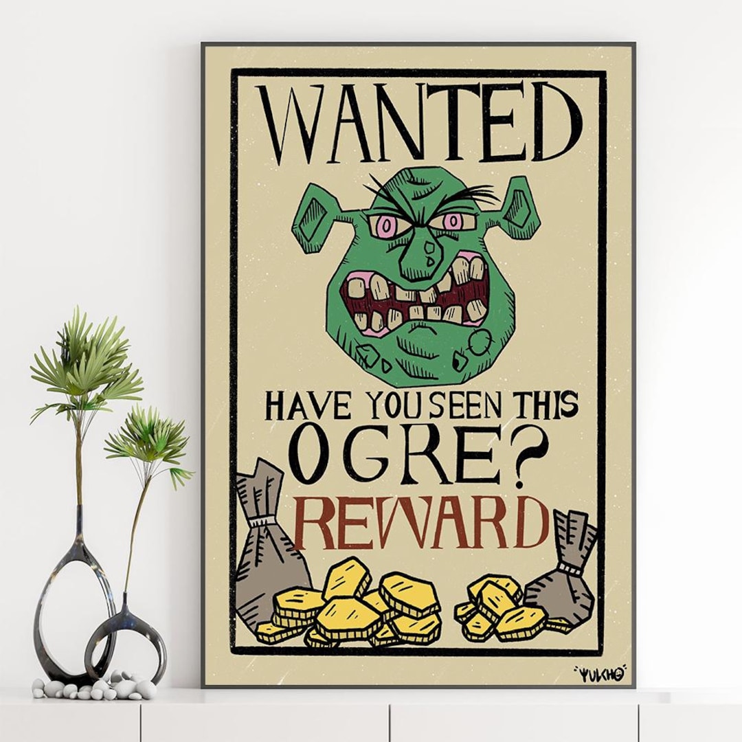 Shrek Wanted Posters/personalized Gifts/canvas Print/room Decoration - Etsy