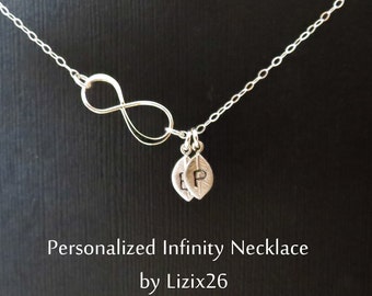 Personalized Necklace Gift for Mom Initial Necklace Gift for Wife Sterling Silver Necklace Friendship Necklace Infinity Necklace