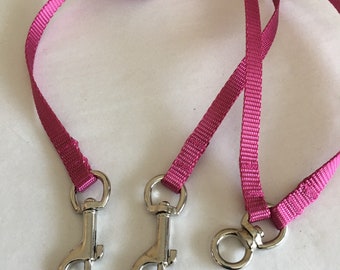 Dog Coupler for Two Teacup Size Dogs, Splitter For 2 Tiny Dogs, Lightweight, Many Colors Available, No Tangle, Handmade USA