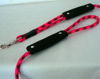 Pink Climbing Rope Dog Leash: 6 Foot, 2 Handles, Strong Training Leash