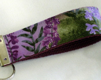 Fireweed Keychain Wristlet, Alaskan Key Fob, Floral Key Chain Fob