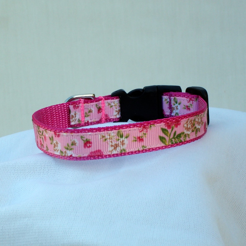 Floral Small Dog Collar 1/2 Inch Wide Adjustable 711 Etsy