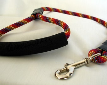 Rainbow Rope Dog Leash With Handle, Rainbow Climbing Rope Dog Leash, Any Length, Custom Made To Order, 9mm Rainbow Climbing Rope