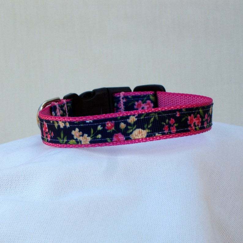 Floral Small Dog Collar 1/2 Inch Wide Adjustable 711 Etsy