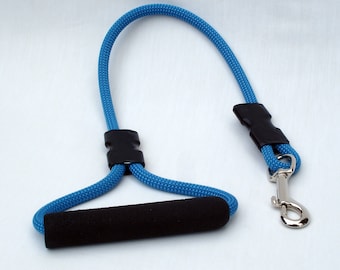 Climbing Rope Dog Leash With Handle, 8mm Blue Rope, Any Length, Custom Made, Rope Dog Leash With Foam Grip, Super Strong For Large Dogs