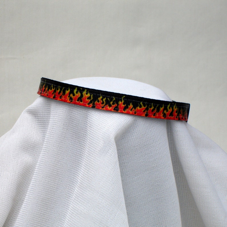 Flames Cat Collar, Cat Collar Breakaway, 3/8 Inch Wide, Adjustable 6 to 11 Inches, Kitten or Cat Collar Size, Fire Cat Collar image 4