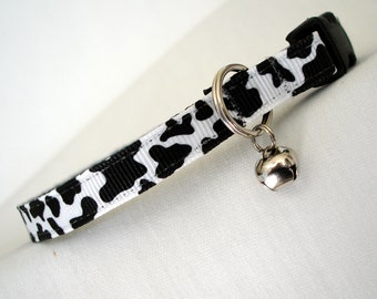 Cowhide Cat Collar, Breakaway Safety Buckle, Handmade USA