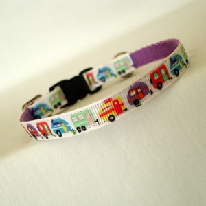 Camper Cat Collar, Safety Breakaway Buckle, 3/8 Inch Wide, Adjustable 7 To 11 Inches