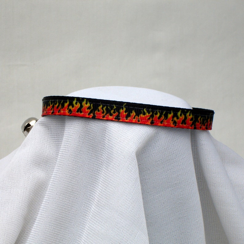 Flames Cat Collar, Cat Collar Breakaway, 3/8 Inch Wide, Adjustable 6 to 11 Inches, Kitten or Cat Collar Size, Fire Cat Collar image 5