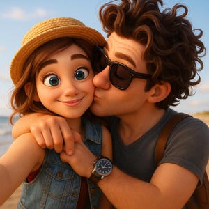 Custom Pixar Style Portrait - Personalized Cartoon Drawing - Digital Disney Inspired Art for Couples, Families & Pets