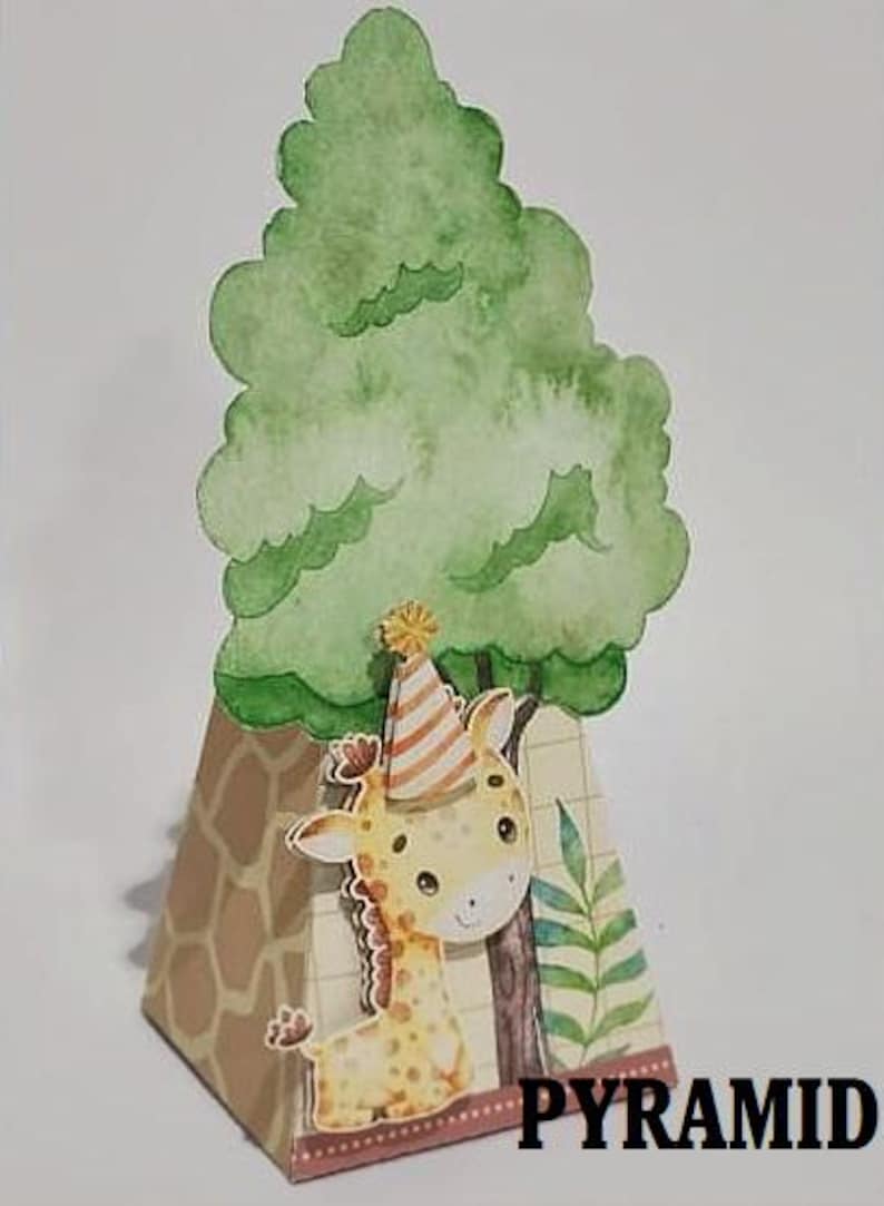 Box File Giraffe DIY Printable File Giraffe Watercolor Party Favor. Goody Boxes Party ...