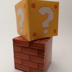 DIY-Dateivorlage zum Ausdrucken| inspirierte Super Mario Brick und Question Treat Box|Geburtstagsdekorationsparty| Geschenkboxen PDF Silhouette SVG