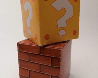 Set van 10 Doos voor snoep | geïnspireerde Super Mario Brick en Question Treat Box | Verjaardagsdecoratiefeest | Gelieve dozen