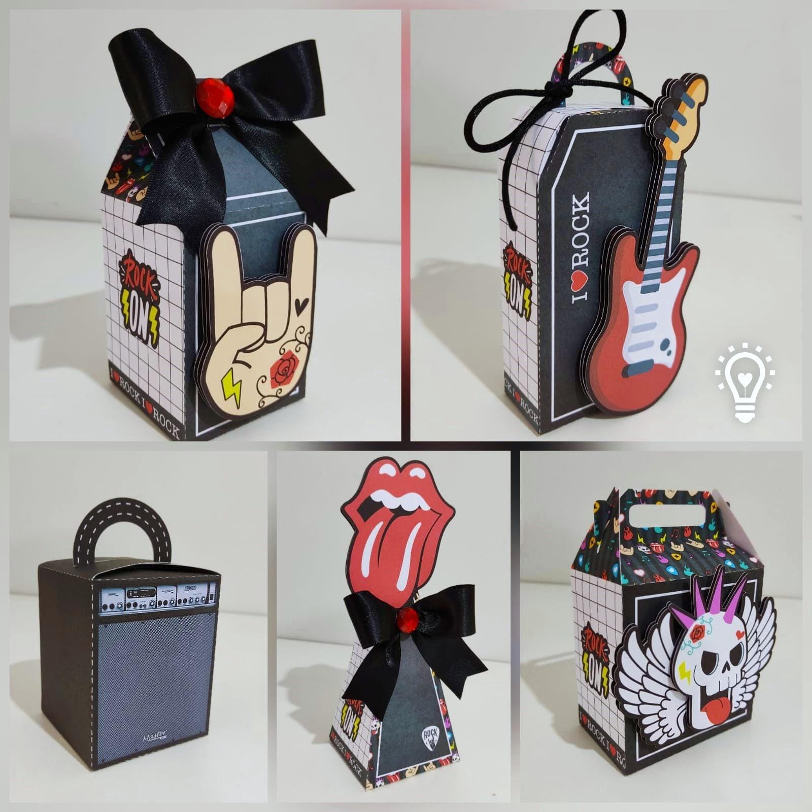 Rock and Roll Favor Box Set of 5, Rock Birthday Party, Rock Themed ...