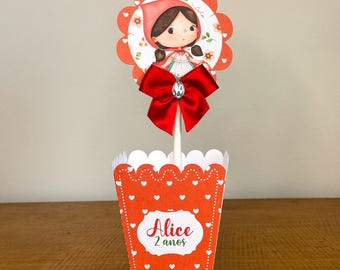 Little Red Riding Hood Centerpiece | Woodland Girl Party Table Decor | Printable Fairytale Birthday Decoration | baby shower