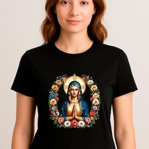 Our Lady of Guadalupe PNG download virgen de Guadalupe sublimation design Floral Virgin of Mexico digital download