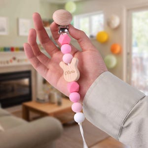 Personalized Pacifier Clip, Grandchildren gift,Gifts for newborns,Baby shower gifts,Gifts for new parent,Baby shower gifts, Pacifier Holder