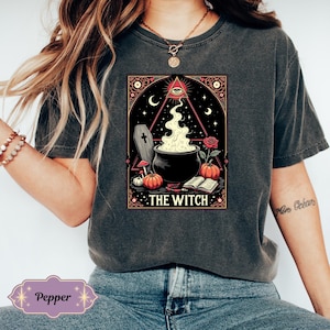 The Witch Tarot Card Shirt, Witch Halloween Shirt, Magic Tee, Pagan Clothes, Tarot Card Tee, Graphic Witchy Vibe Tee, Comfort Color