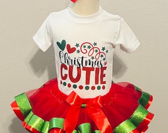 Conjunto de tutú navideño: atuendo "Linda navideña"