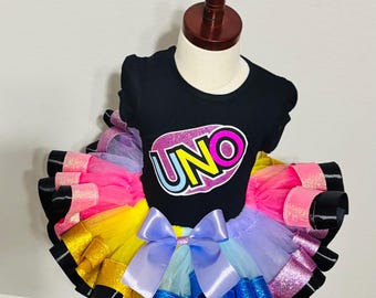 Girls Uno Birthday Tutu Set