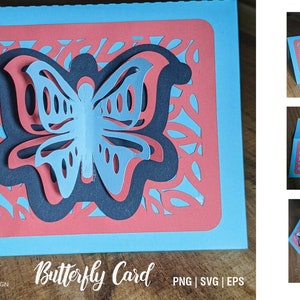 Fichier de coupe Svg de carte de papillon