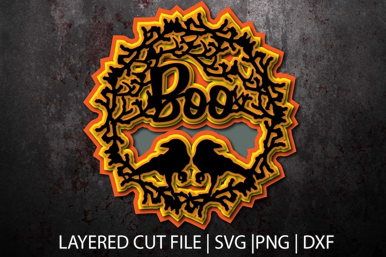 Download Layered Halloween svg file Halloween raven svg file Cut | Etsy
