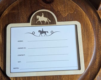 Portatarjetas/placa para establos de caballos