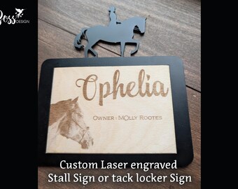 Custom Engraved Horse Stall Sign | Personalized Barn Name Plate | Rustic Stable Decor | Horse Lover Gift | Laser Engraved Wood Sign