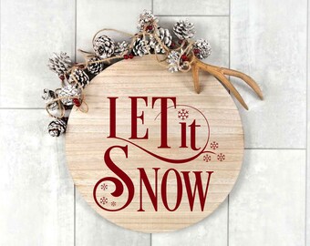 Let it snow svg, Weihnachtsschild, Winter svg, Schneeflocken svg, Silhouette Cameo oder Cricut - svg, png, eps, dxf