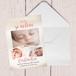 So In Love Baby Birth annoucement Photoshop template