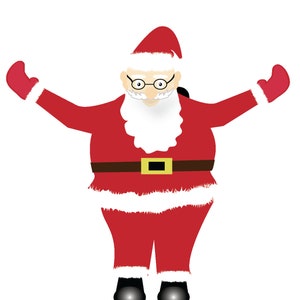 Afdrukken en knippen Santa Cut-bestand, SVG-bestand, Silhouette Cameo-bestand, Cricut gesneden bestand