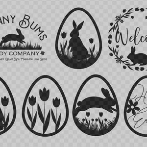 Spring Flower Easter Bunnies svg cut file Bundle (25 dessins/éléments)