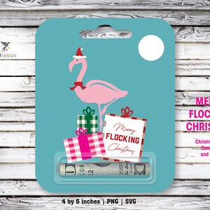 Design för korthållare med flockande julmotiv | PNG | SVG