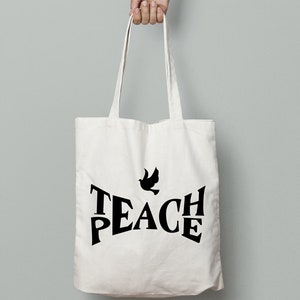 Enseignez la paix avec une colombe, fichier de coupe numérique svg, fichier svg, fichier de coupe camée silhouette, fichier de coupe espace design Cricut