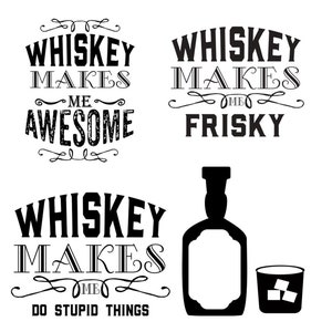 Whiskey t-shirt Design bundle | svg  | png | jpg | Whiskey makes me frisky |
