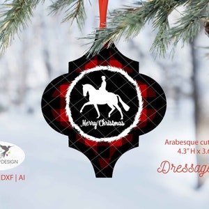 Arabeske Fliese Ornament svg | Fliesenornament Design mit Pferden Arabeske | Weihnachtsanhänger digitaler Download | svg