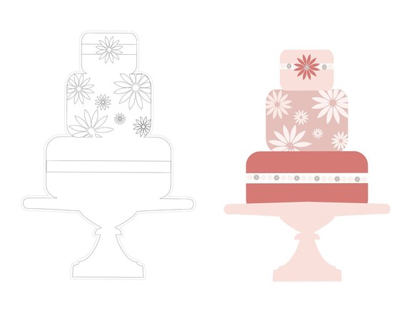 Download Layered Cake Designbirthday Cakesilhouette Clipart Etsy