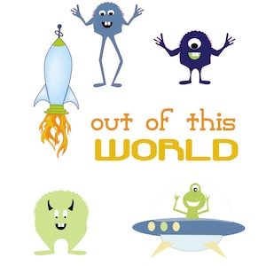 Out of this world Alien svg Cut file, Silhouette file,